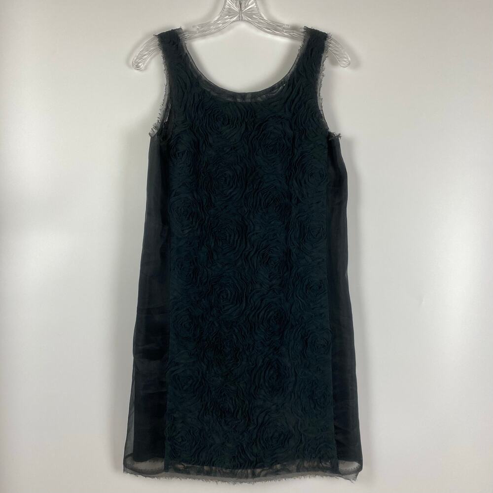 J Crew Gray Silk Organza Floral Cocktail Dress Shift Party Womens Size 0 - Picture 3 of 11